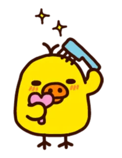 🐤 курица, животное, мультфильм, милый, чистка, желтый, каваи telegram sticker