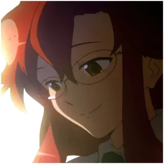 😌 anime, girl, glasses telegram sticker