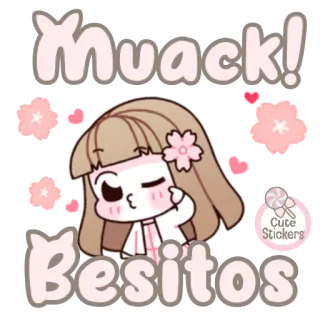 🌸 Muack! Besitos 亲吻, 可爱, 女孩, 问候, 爱, 卡哇伊 telegram sticker