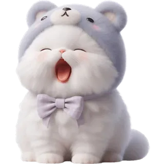 Фиолетовый мишка @Nyasticks telegram stickers