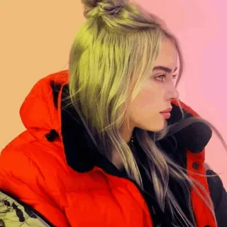 🌊 Billie Eilish Billie Eilish, piosenkarka, muzyk, gwiazda pop, celebrytka, portret, młody dorosły telegram sticker