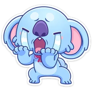 😭 koala, piangere, triste, cartone animato, carino, adesivo, emozione telegram sticker