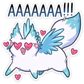 😍 AAAAAAA!!! Katze, süß, Flügel, Herzen, kawaii, Liebe, Tier whatsapp sticker