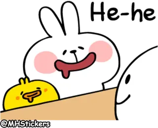 🤤 He-he conejo, pato, dibujos animados, lindo, animal whatsapp sticker