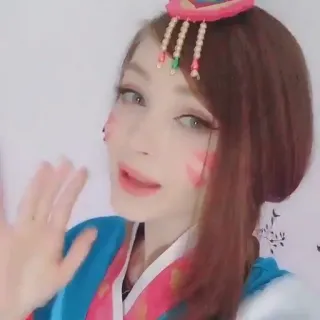 👋 D.Va Overwatch D.Va, Overwatch, Cosplay, Gamer, Coréen, Hanbok telegram sticker