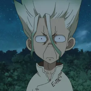 🗿 Senku Ishigami Dr. Stone E=mc² anime, character, science, equation, Dr. Stone telegram sticker