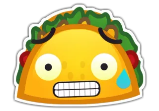 😬 ทาโก้, อาหาร, อาหารเม็กซิกัน, น่ารัก, อีโมจิ, สติกเกอร์ telegram sticker