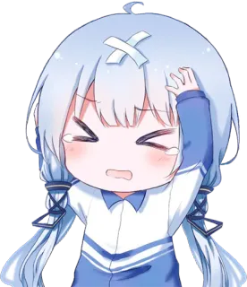 😣 Аниме, Мультфильм, Чиби, Милый, Наклейка telegram sticker