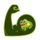 💪 Pepe Pepe der Frosch, Meme, Frosch, Arm, Muskel telegram sticker
