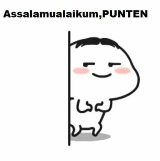 🌔 Assalamualaikum, PUNTEN Gruß, Cartoon, Niedlich, Freundlich, Assalamualaikum, Punten, Indonesisch telegram sticker
