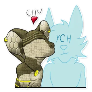 ❤️ CHU
YCH animal, beijo, amor, desenho animado, ilustração telegram sticker