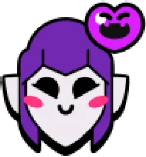 ❤️ Emz Brawl Stars Emz, Brawl Stars, วิดีโอเกม, สติกเกอร์, ผมสีม่วง, หัวใจ telegram sticker