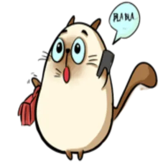 📱 Bla bla gato, animal, dibujo animado, teléfono, hablando telegram sticker
