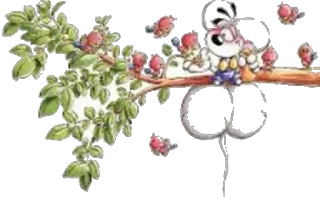 ❤ pássaros, galho, folhas, desenho animado, colorido telegram sticker