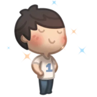 😌 Cartoon, Jongen, Glitter, Blij, Schattig telegram sticker