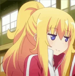 😏 anime, girl, blonde, cute, character telegram sticker