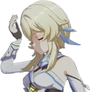 🤦‍♀️ Lumine Genshin Impact dziewczyna anime, blondynka, Paimon, Genshin Impact, Lumine, gra wideo, blond włosy telegram sticker