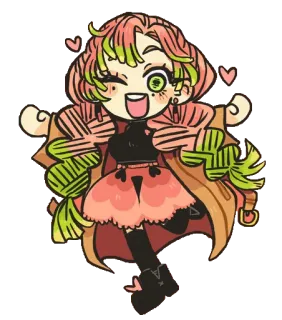 💖 Mitsuri Kanroji Demon Slayer 动漫, 鬼灭之刃, 甘露寺蜜璃, 柱, 恋柱 whatsapp sticker