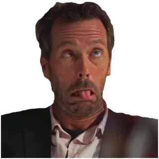 😛 Dr. House House tv, 의사, 웃긴 얼굴, 의료 telegram sticker