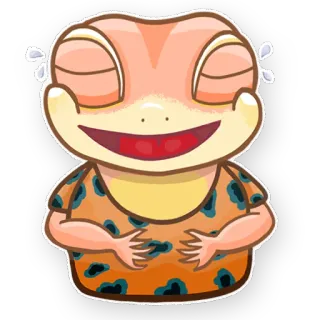 😂 frog, laughing, cartoon, animal, happy, cute, emoji telegram sticker