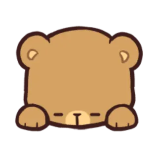 😞 bear, cartoon, animal, cute, kawaii, minimalist telegram sticker