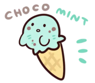🍦 CHOCO MINT ice cream, chocomint, cute, food, dessert telegram sticker