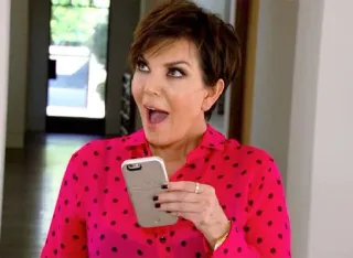 😲 Kris Jenner kris jenner, reality tv, kardashian, celebrity, phone telegram sticker