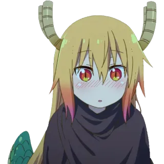 😳 Tohru Miss Kobayashi's Dragon Maid Anime, Dragon, Mignon, Fille, Maid, Kawaii, Tohru whatsapp sticker
