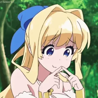 ☺️ Anime, Chica, Linda, Rubia, Dibujos animados, Sonriendo telegram sticker