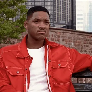🙁 Will Smith man, acteur, rood jasje, will smith, fresh prince telegram sticker