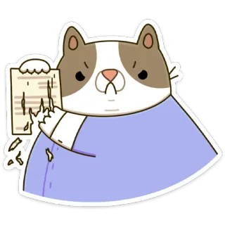 😡 cat, animal, cartoon, paper, angry whatsapp sticker