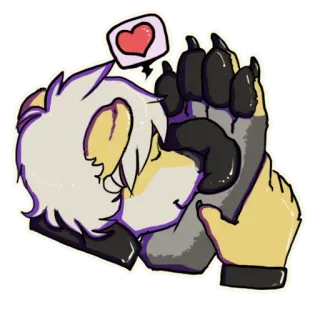 💛 Furry, Anthro, Cinta, Kasih sayang, Binatang telegram sticker