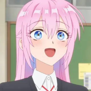 🍧 Anime, Charakter, Pinke Haare, Schuluniform, Süß, Cartoon telegram sticker