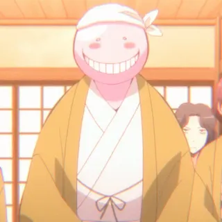 😀 Koro-sensei Assassination Classroom anime, professor, polvo, sorrindo telegram sticker
