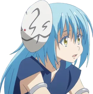 😕 Rimuru Tempest That Time I Got Reincarnated as a Slime 애니메이션, 이세계, 슬라임, 만화, 판타지, 캐릭터, 리무루 telegram sticker