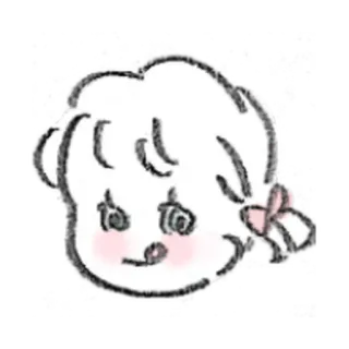💐 漫画, 女の子, 可愛い, スケッチ, イラスト telegram sticker