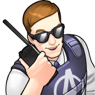 🤙 agent, security, walkie-talkie, sunglasses, secret agent telegram sticker