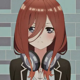🔪 Miku Nakano The Quintessential Quintuplets Аниме, Девушка, Милая, Наушники, Мику Накано, Пять невест telegram sticker