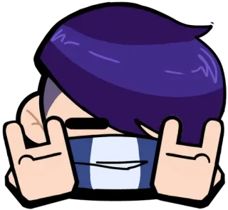 🤘 adesivo, cartone animato, gesto, divertente telegram sticker