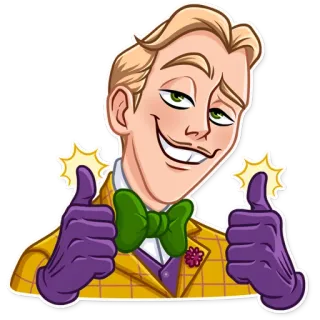👍 Desenho animado, Homem, Polegar para cima, Positivo, Sucesso, Aprovação telegram sticker