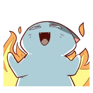 😈 cat, angry, fire, cartoon telegram sticker