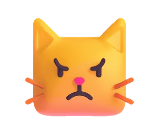 😾 kucing, marah, kesal, emoji, 3D telegram sticker