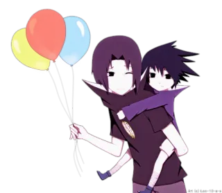 ❤ Sasuke Naruto 动漫, 卡通, 兄弟, 气球, 可爱 telegram sticker