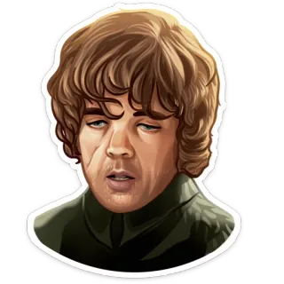 😩 Tyrion Lannister Game of Thrones Tyrion Lannister, Game of Thrones, Peter Dinklage, Retrato, HBO, Fantasia, Westeros, Adesivo telegram sticker