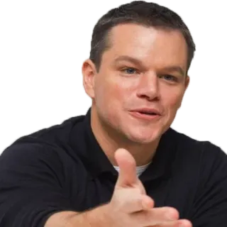 😏 Matt Damon Matt Damon, actor, celebrity, pointing, person whatsapp sticker