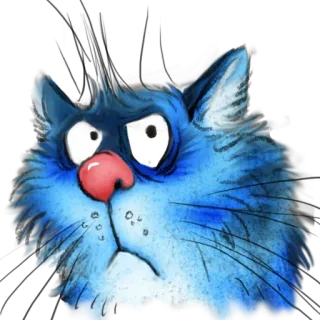 😒 cat, blue cat, animal, illustration, cartoon, pet telegram sticker