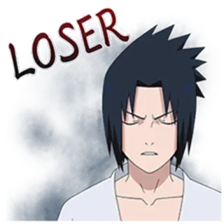 👎 Sasuke Naruto LOSER anime, manga, cartoon, sasuke, loser, character telegram sticker