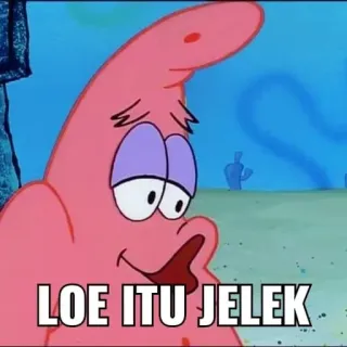 🌟 Patrick Star Spongebob Squarepants LOE ITU JELEK Patrick Stella, Spongebob, cartone animato, divertente, meme telegram sticker