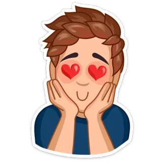 😍 love, heart eyes, cute, affection, cartoon, emoji telegram sticker