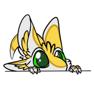 👀 animal, fofo, feneco, desenho animado, peludo, kawaii, adesivo telegram sticker
